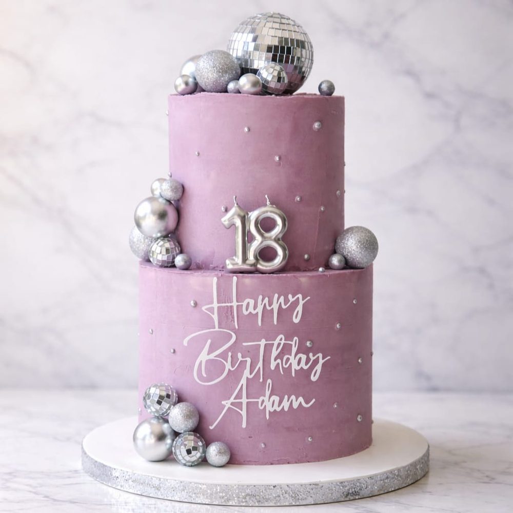 Purple & Silver Mirror Balls by VDK Cakes